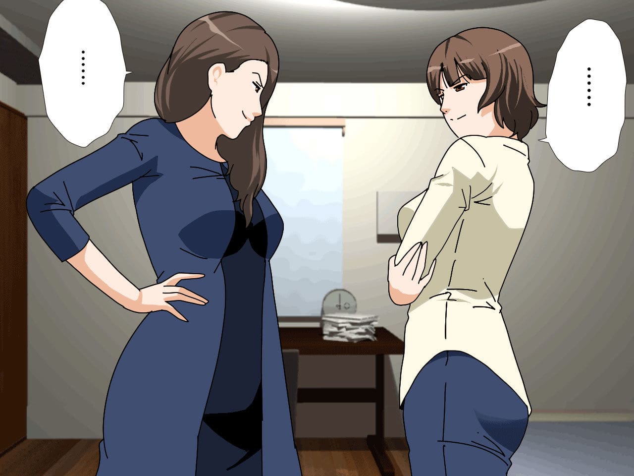 サークルENZINによる人妻と先生の禁断レズ＆3Pエロ漫画
