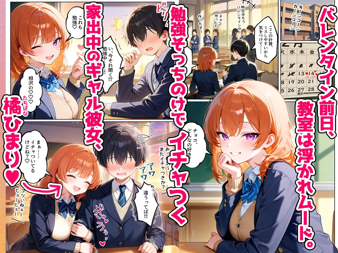 【エロ同人漫画】家出してきたクラスの人気ギャルが彼女になったらバレンタインに何度も中出しHさせてくれた話（イチャラブ堂）無料画像